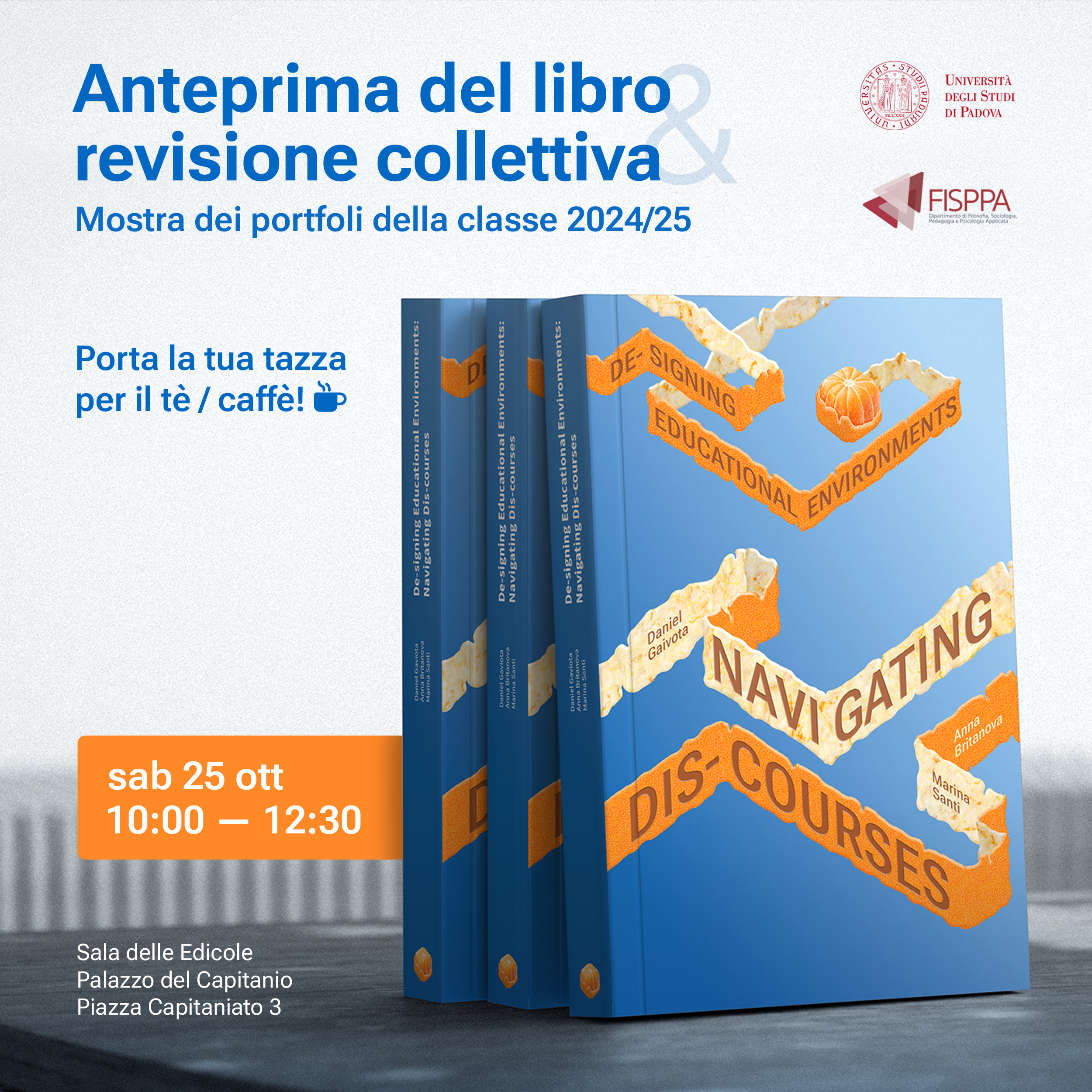 Anteprima del libro e revisione collettiva  Mostra dei portfoli della classe 2024/25  Sala delle Edicole – Palazzo del Capitani